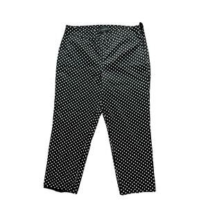 Talbots Chatham capri crop black white polka dot cotton blend preppy women’s 12